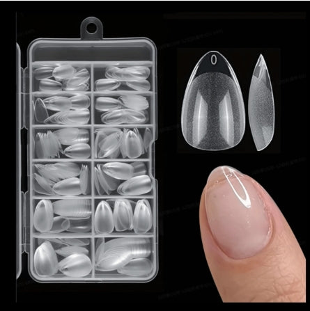 240pcs Soft Short Clear Acrylic Nail Tips for Artificial Nails