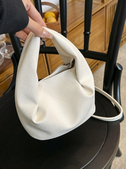 Mini White Bucket Bag