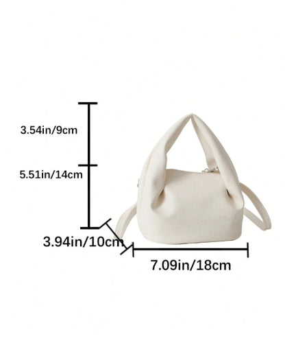 Mini White Bucket Bag