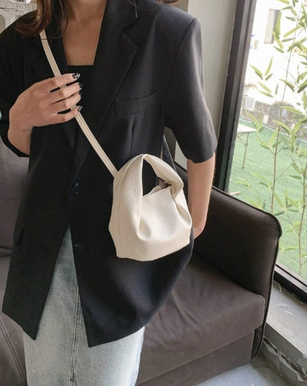 Mini White Bucket Bag