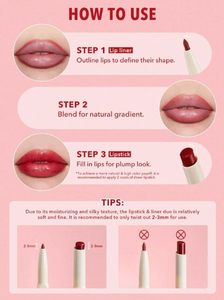 SHEGLAM Lipstick & Lip Liner Duo