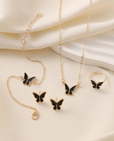 4pcs Butterfly Jewelry Set