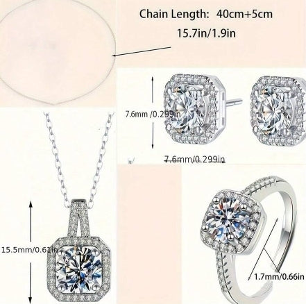 4pcs Silver Women Set
