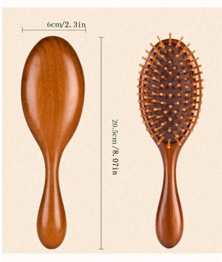 1pc Sandalwood Bamboo Hair Brush