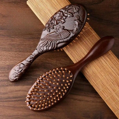 1pc Hand Carved Sandalwood Bamboo Brush