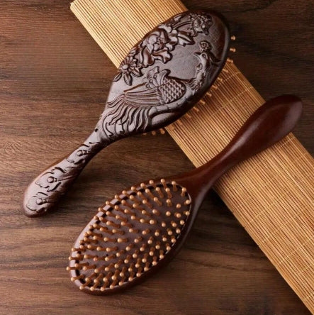 1pc Hand Carved Sandalwood Bamboo Brush
