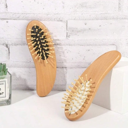 Portable Mini Wooden Hairbrush