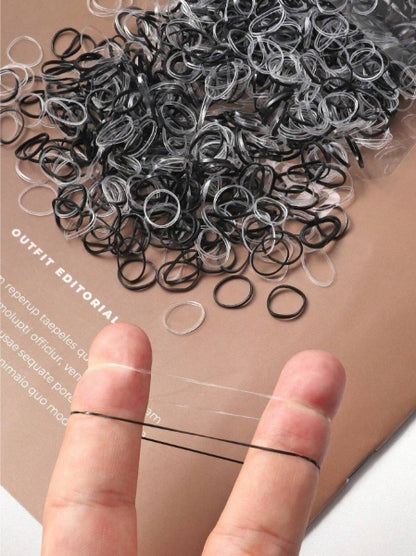 1000pcs/Set Elasticity Hair Ties+ Zipper Bag