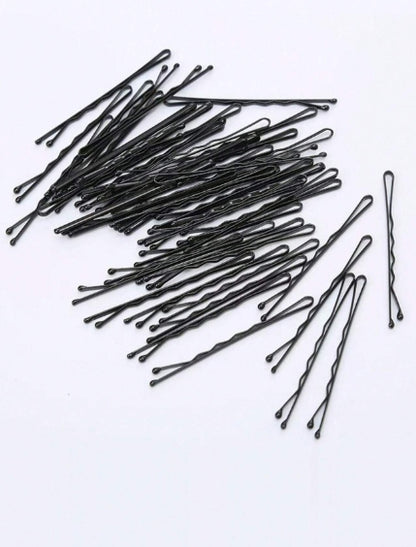 150pcs Black Solid Casual Bobby Pin + Box