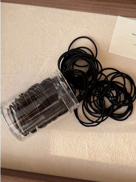 100pcs Minimalist Women's High Elastic Hair Ties + Box