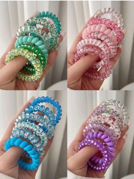 6pcs Telephone Cord Hair Ties