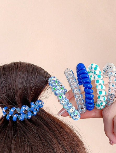 6pcs Telephone Cord Hair Ties
