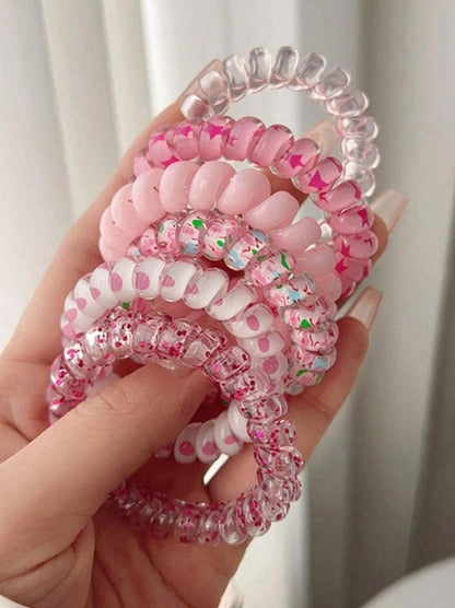 6pcs Telephone Cord Hair Ties