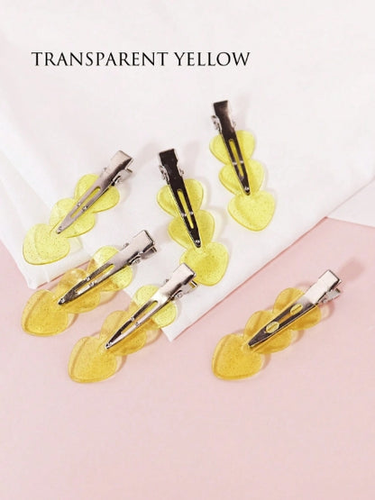 4pcs Seamless Hair Clips Heart Shaped