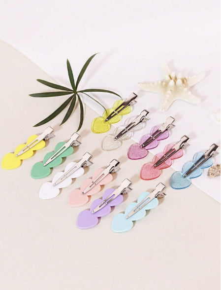 4pcs Seamless Hair Clips Heart Shaped