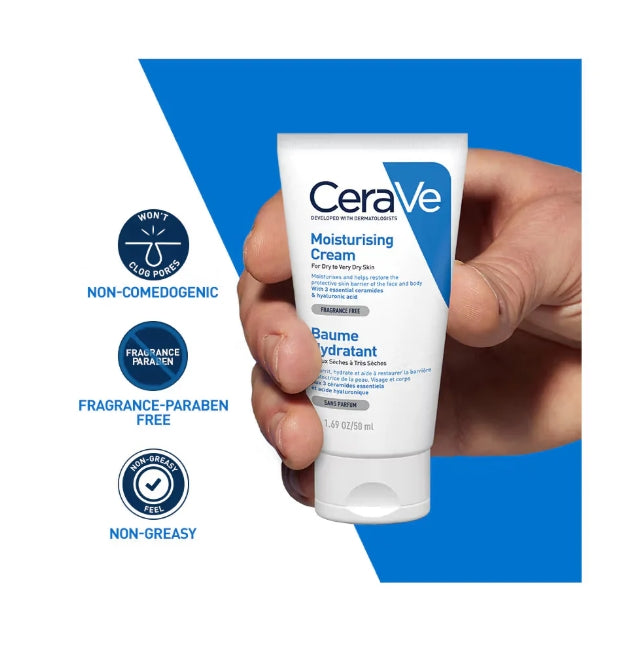 CERAVE Moisturizing Cream for Dry Skin with Hyaluronic Acid 50ml