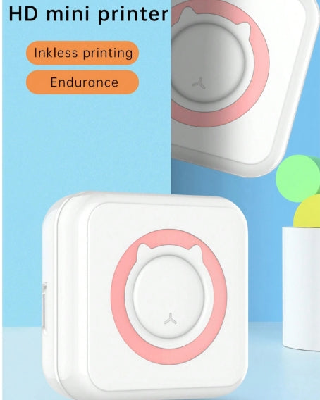 Portable Wireless Mini Printer Inkless with 10 pcs Roll of Adhesive Printing paper