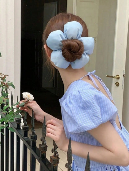 Luna Silky 3D Puff Floral Scrunchie