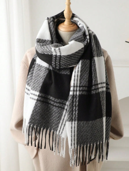 1pc Women's Fashion Plaid Scarf