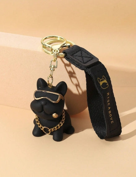 1pc Cartoon Bulldog Design Keychain