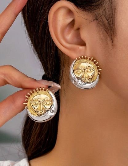 Moon & Sun Shape Earrings
