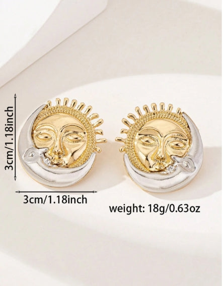 Moon & Sun Shape Earrings