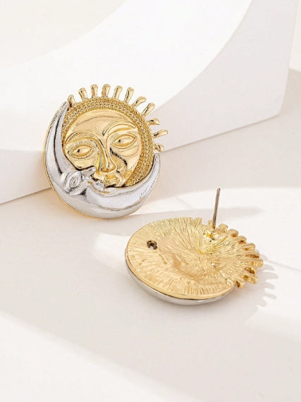 Moon & Sun Shape Earrings