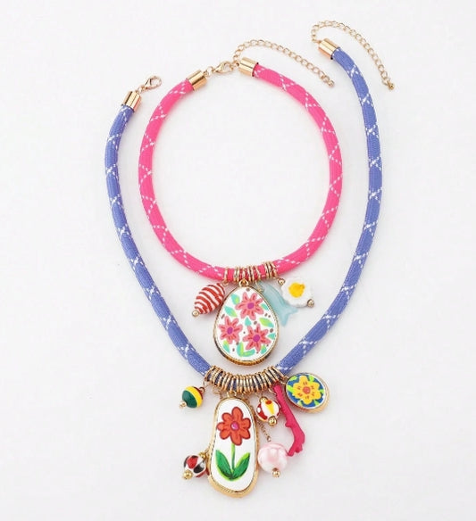 1pc Bohemian Multi-element Flower Necklace