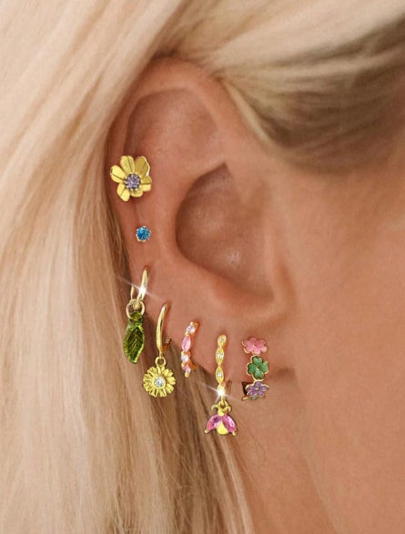 7pcs Floral Earrings Set