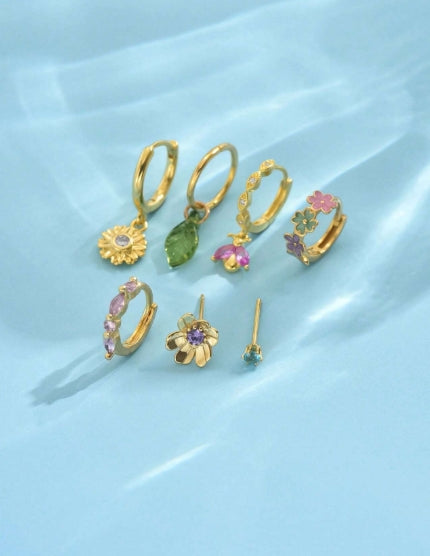 7pcs Floral Earrings Set