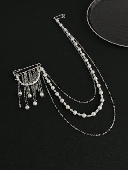 Statement Chain Brooch — Silver
