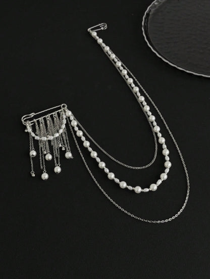 Statement Chain Brooch — Silver