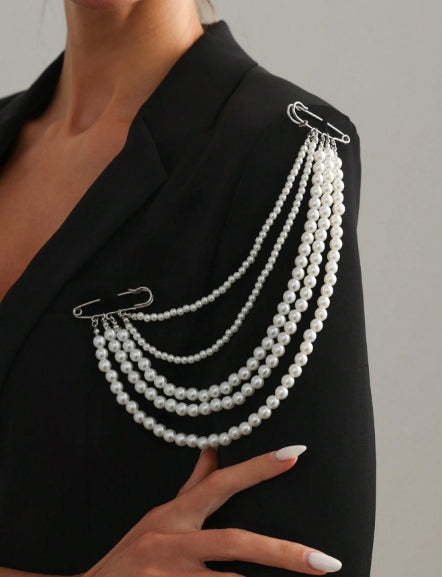 Statement Chain Brooch — Silver