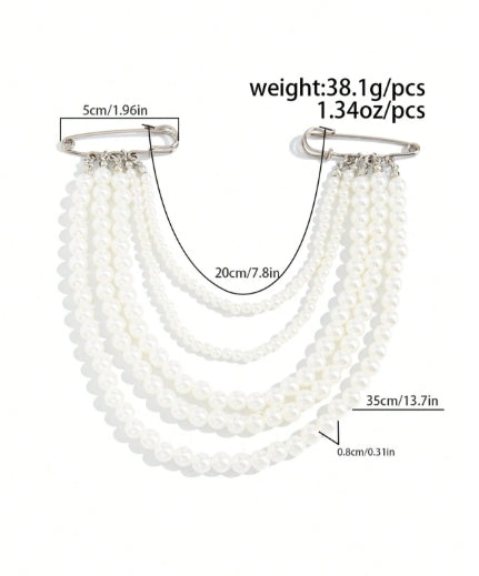 Statement Chain Brooch — Silver