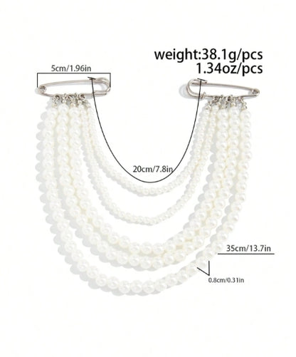 Statement Chain Brooch — Silver