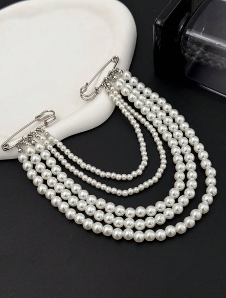 Statement Chain Brooch — Silver