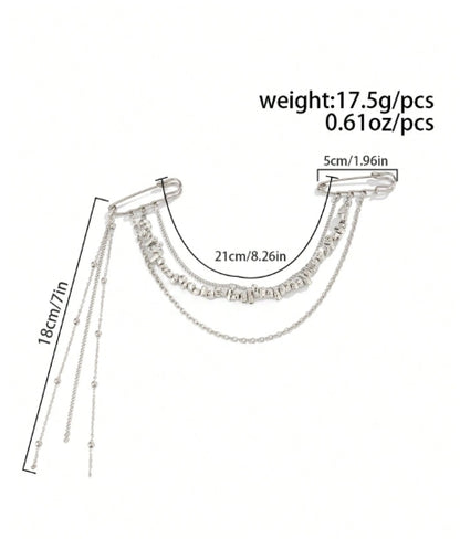 Statement Chain Brooch — Silver