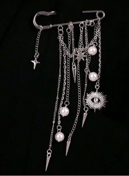 Statement Chain Brooch — Silver
