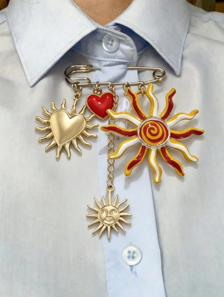 Statement Chain Brooch — Gold