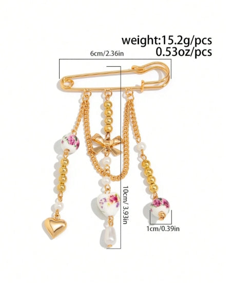 Statement Chain Brooch — Gold