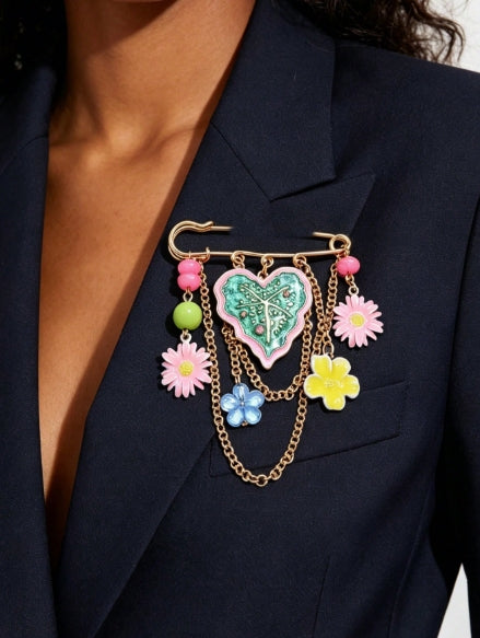 Statement Chain Brooch — Gold