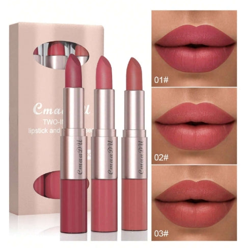 3pcs Long Lasting  Waterproof Lipstick Lipstick Set
