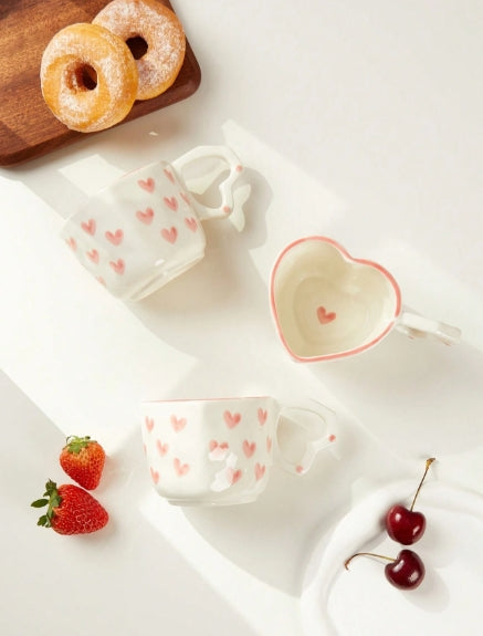 1pc White heart mug 250ml