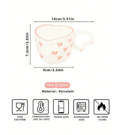 1pc White heart mug 250ml