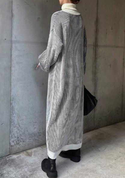 FRIFUL Women's Long Sweater Dress Round Neck Long Sleeves -- SIZE XL