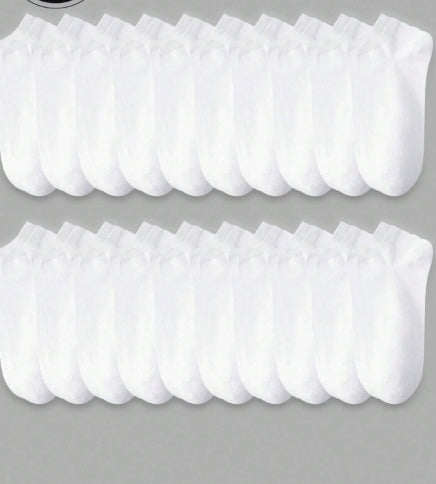 14 Pairs Women's Low Cut White Socks (39-43)