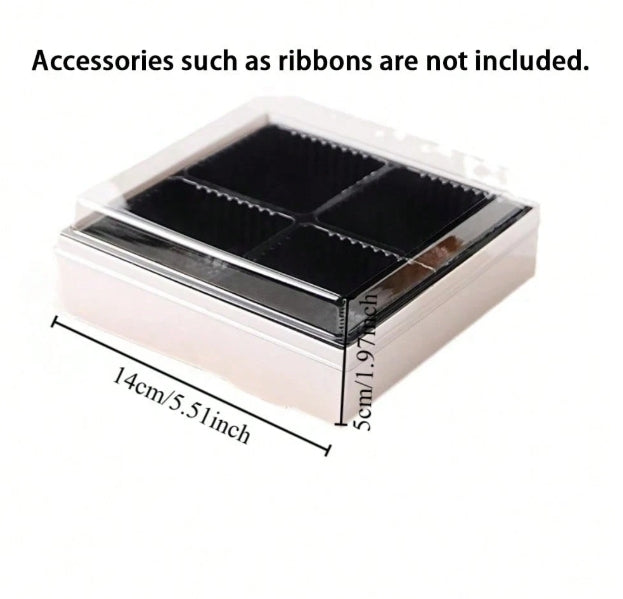 Clear Multi-Section Serving Boxes – Set of 5