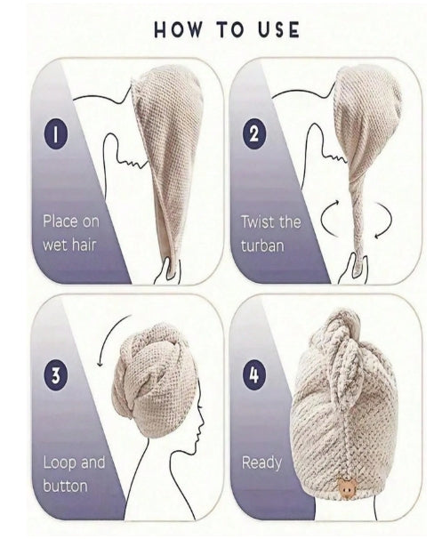 1pc Microfiber Hair Towel