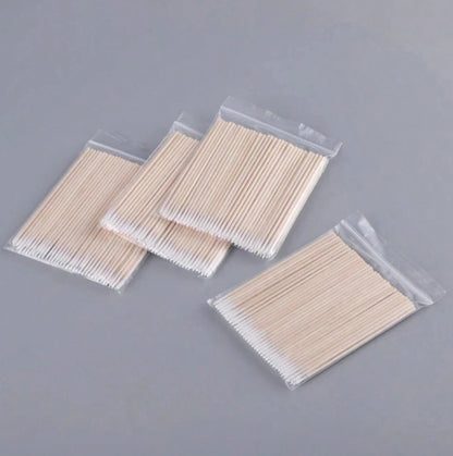 100pcs Nail Wood Swab Cleaning Stick