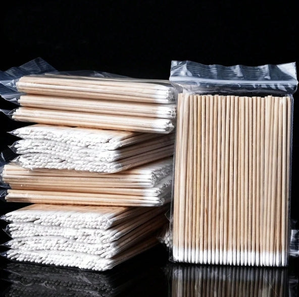 100pcs Nail Wood Swab Cleaning Stick